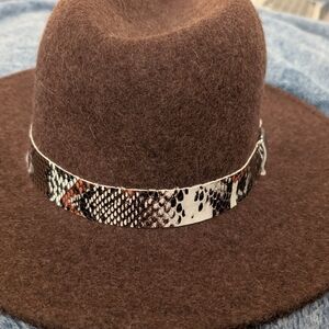 Treasure & Bond Dark Brown Hat with Snakeskin Band